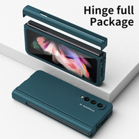 Z dotykowym rysikiem do Samsung Galaxy Z Fold 3 2 4 5G Case zawias pióro gniazdo przedni ekran szkło chroń Capa Z Fold 2 3 4 okładka 2